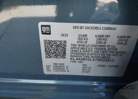 2026 Buick Encore Gx Sport Touring Fwd from USA, damaged, VIN KL4AMDSL6TB033613